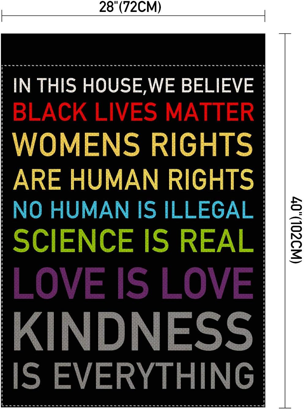 Bandera doble cara In This House We Believe 28x40"