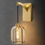 Aplique pared latón cristal regulable dorado con bombilla