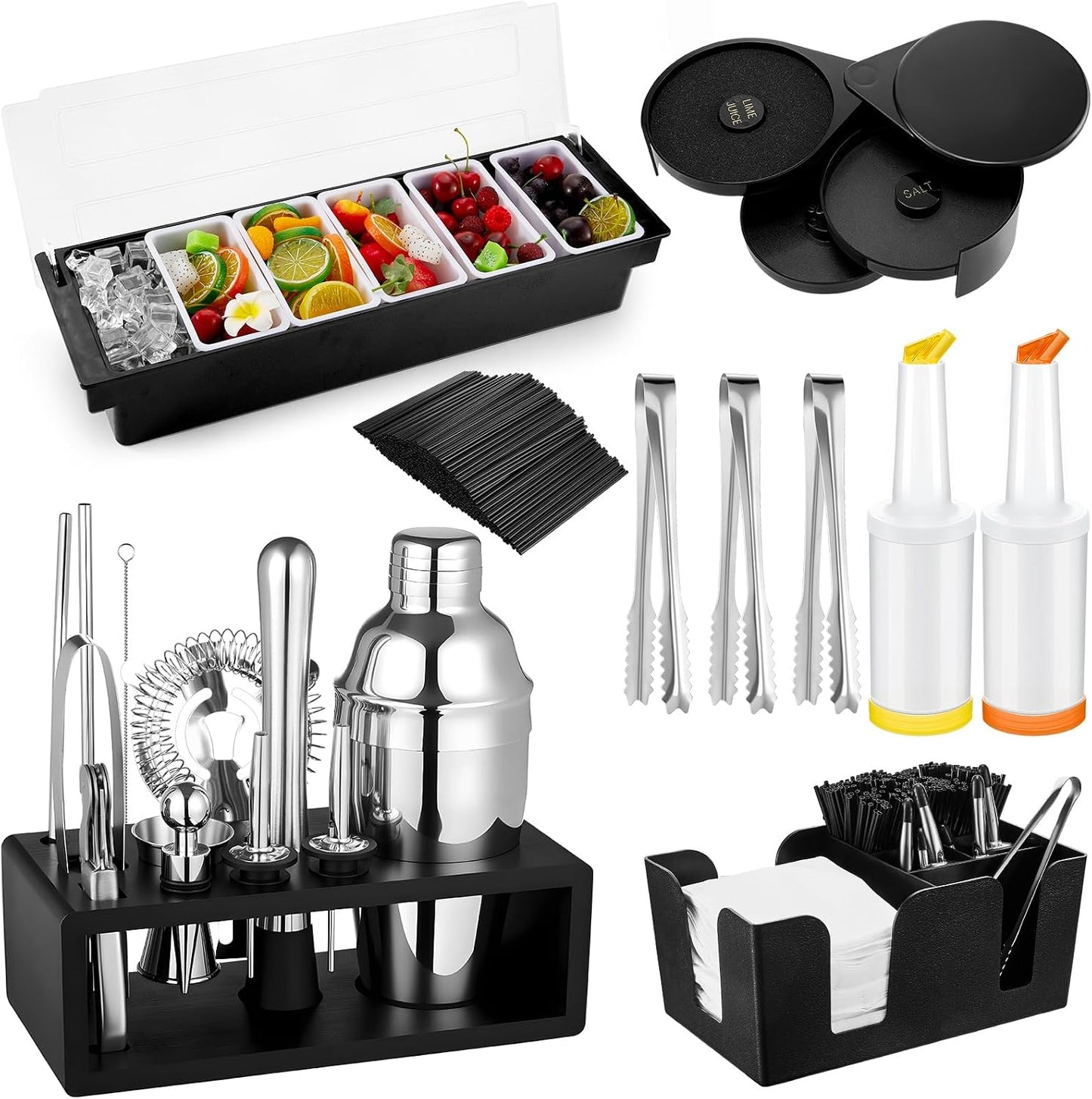 Juego 23 Pzas Suministros Barman Bandeja 3 Niveles