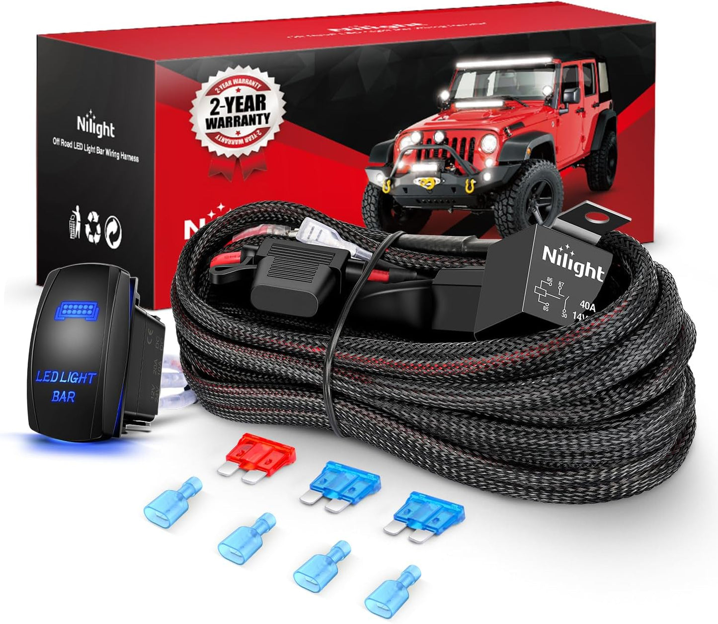 Kit arnés cable 16 AWG 12V para Jeep camión barco