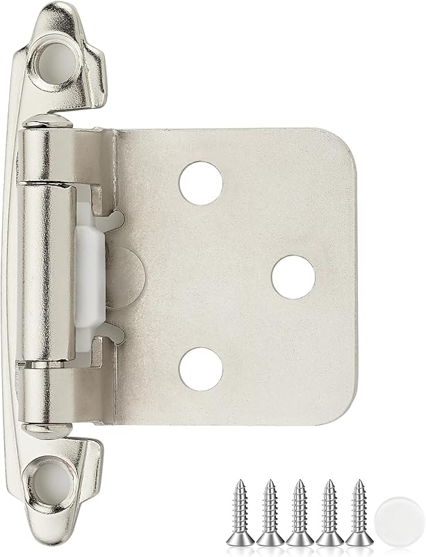 60 Pzas Bisagras Níquel Cepillado 1/2" Semiocultas Cocina
