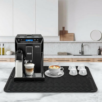 Tapete de silicona para máquina de café 18x16 pulgadas con textura ondulada