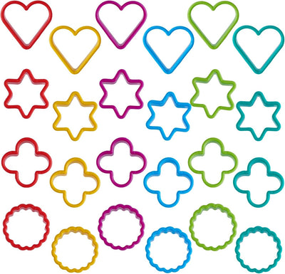Set 24 cortadores galletas forma corazón estrella 2pulg
