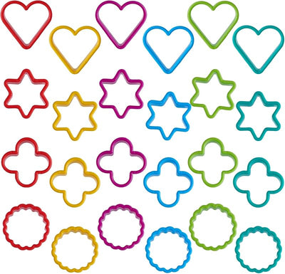 Set 24 cortadores galletas forma corazón estrella 2pulg