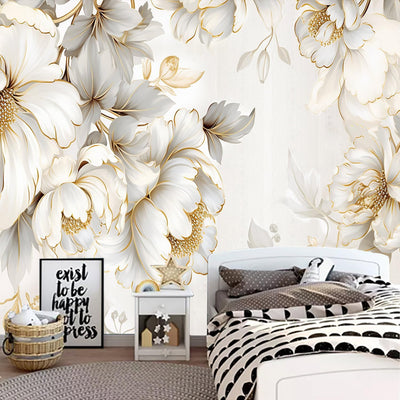 Papel tapiz autoadhesivo floral dormitorio 58x80pulg