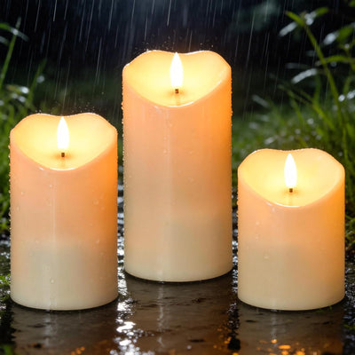 Velas solares IP65 4-6 pulg 3 Pzas para jardín patio