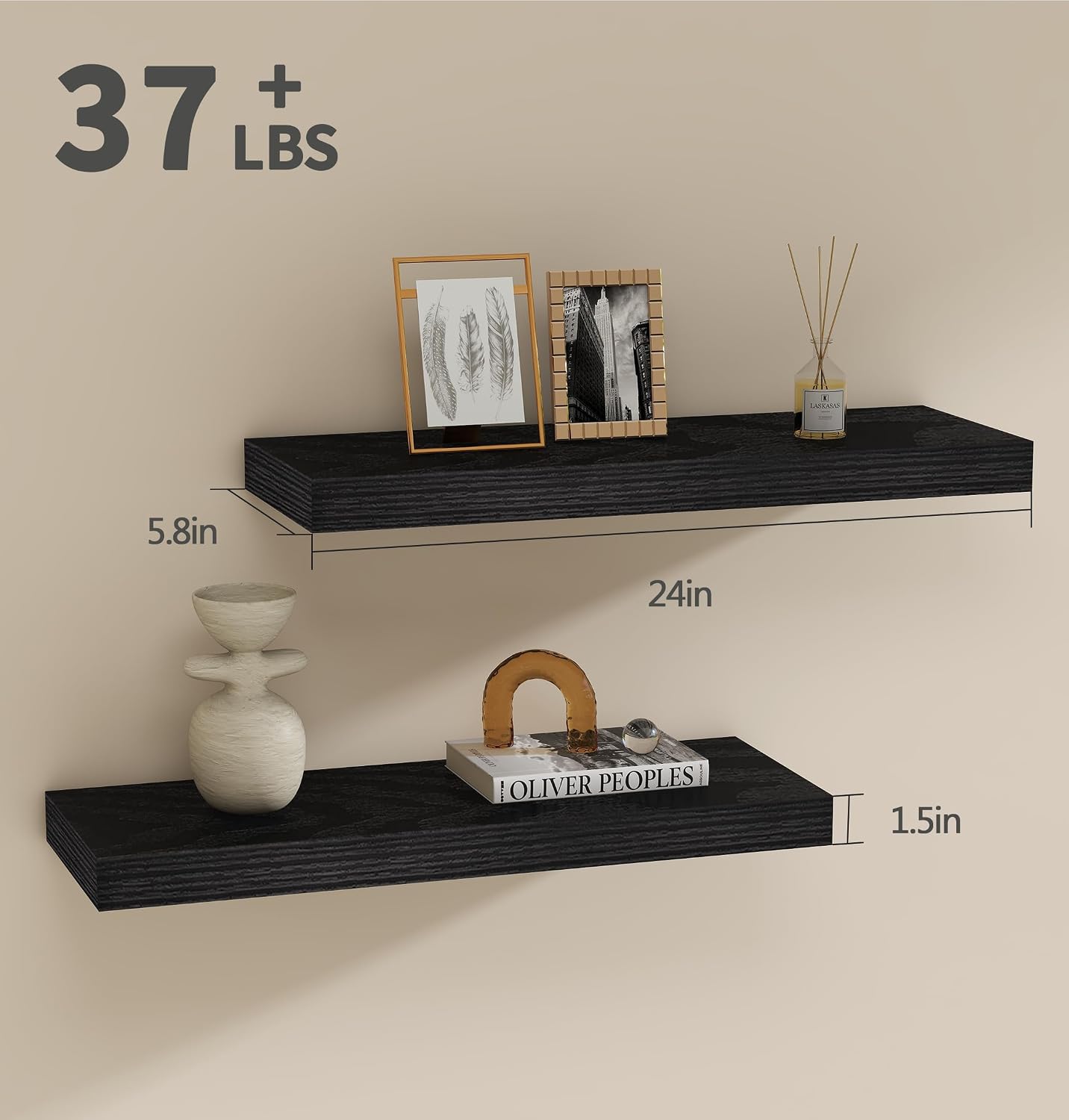 Estantes flotantes 24" diseño moderno pack 2