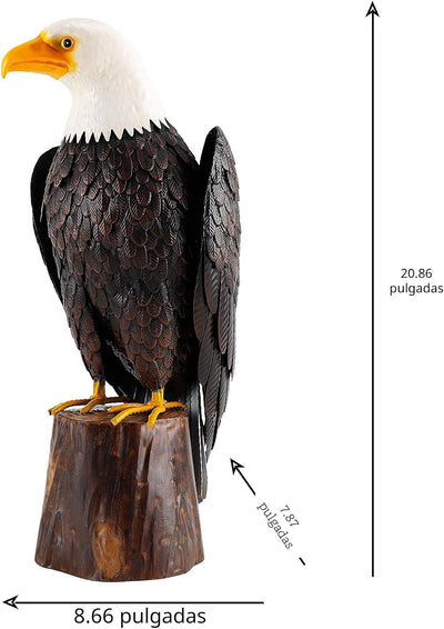 Estatua águila calva metal para jardín y patio