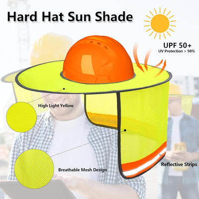 4 Pzas Parasol Ala Visera Malla Reflectante Amarillo