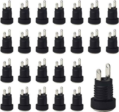 26 Pzas Conector DC 5.5x2.1mm Negro para Electrónica