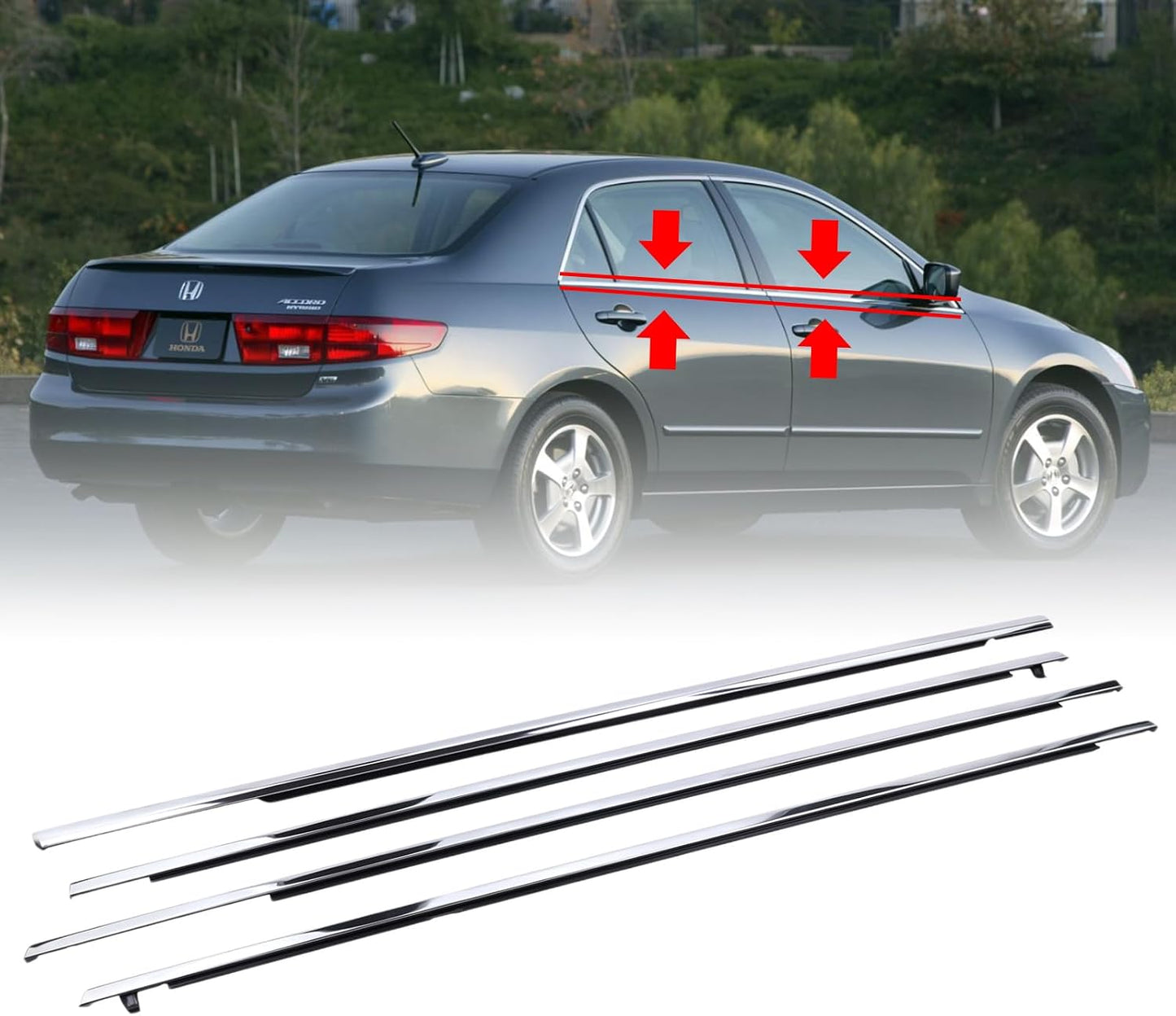 4 Pzas Burletes Ventana Comp Honda Accord 03-07