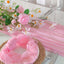 Mesa Camino Estopilla Rosa 13ft con 12 Servilletas
