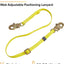 Cordón posicionamiento ajustable 6ft 3/4pulg amarillo