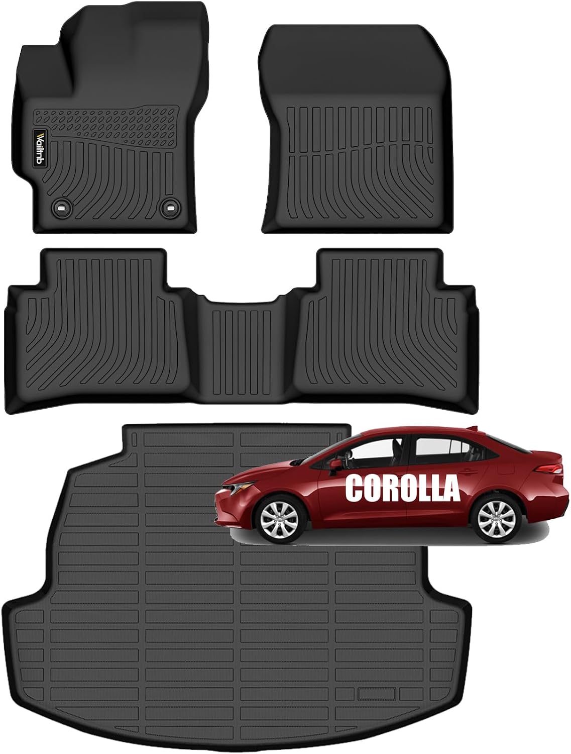 Set tapetes auto impermeables ajuste personalizado negro