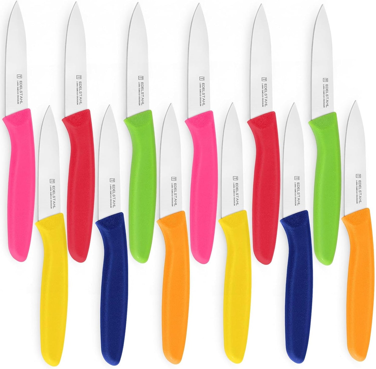 Juego 12 cuchillos pelar acero inox mango ergonómico
