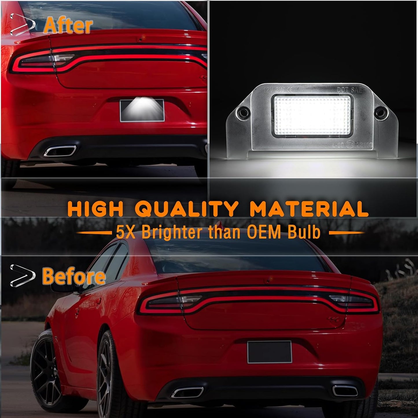 Luz LED matrícula Dodge Charger 2005-14 6000K Xenon SMD