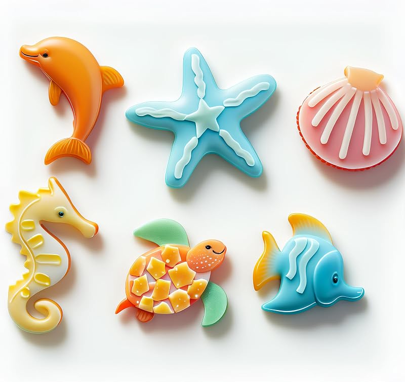 2 Moldes Silicona Temática Marina para Tartas y Decoración