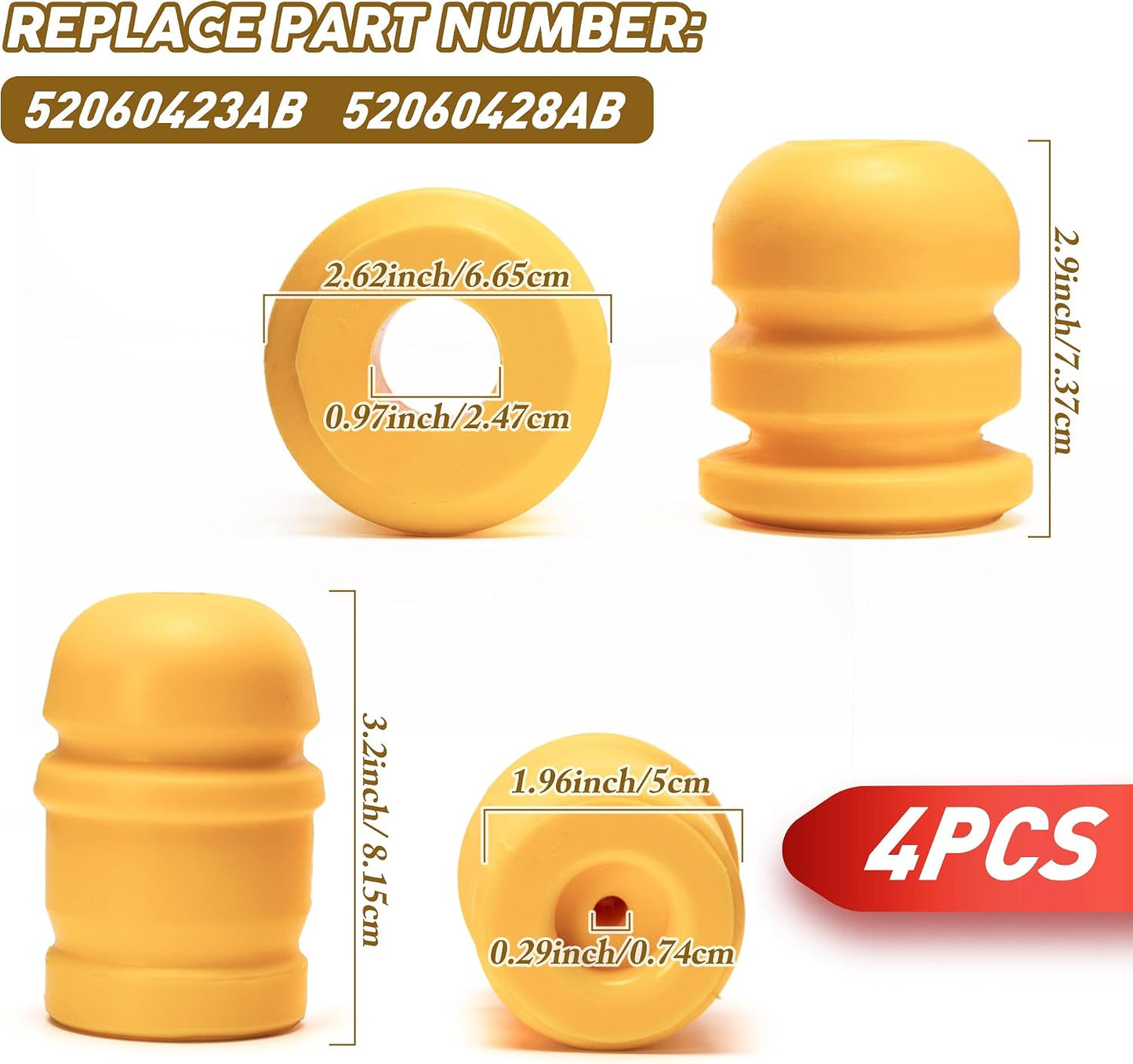 4 Parachoques Jeep JK 2007-18 Suspensión Delantera y Trasera
