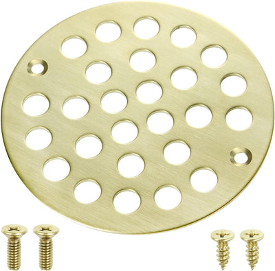 Juego tapacubos drenaje ducha 4pulg oro cepillado