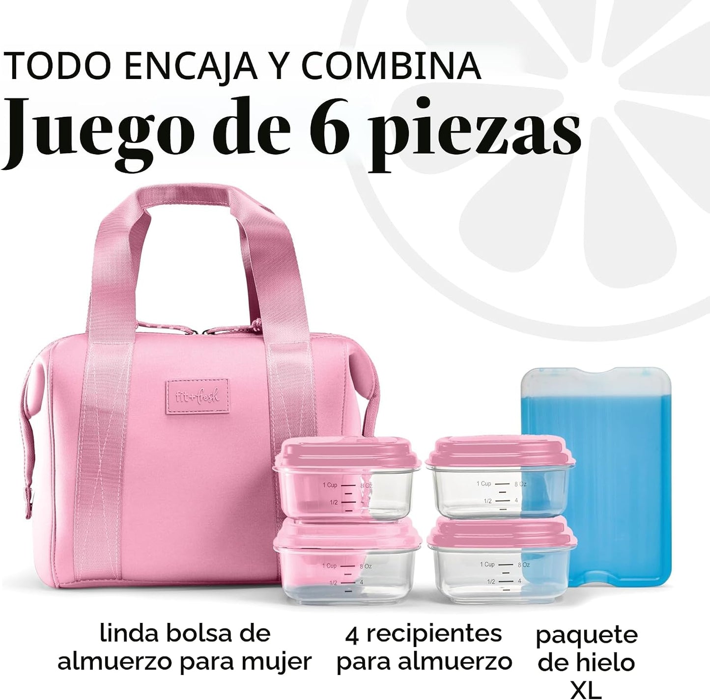 Bolsa almuerzo neopreno para mujer con kit comida y hielo XL
