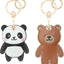 2 Llaveros ocultos para Airtag cuero panda y oso
