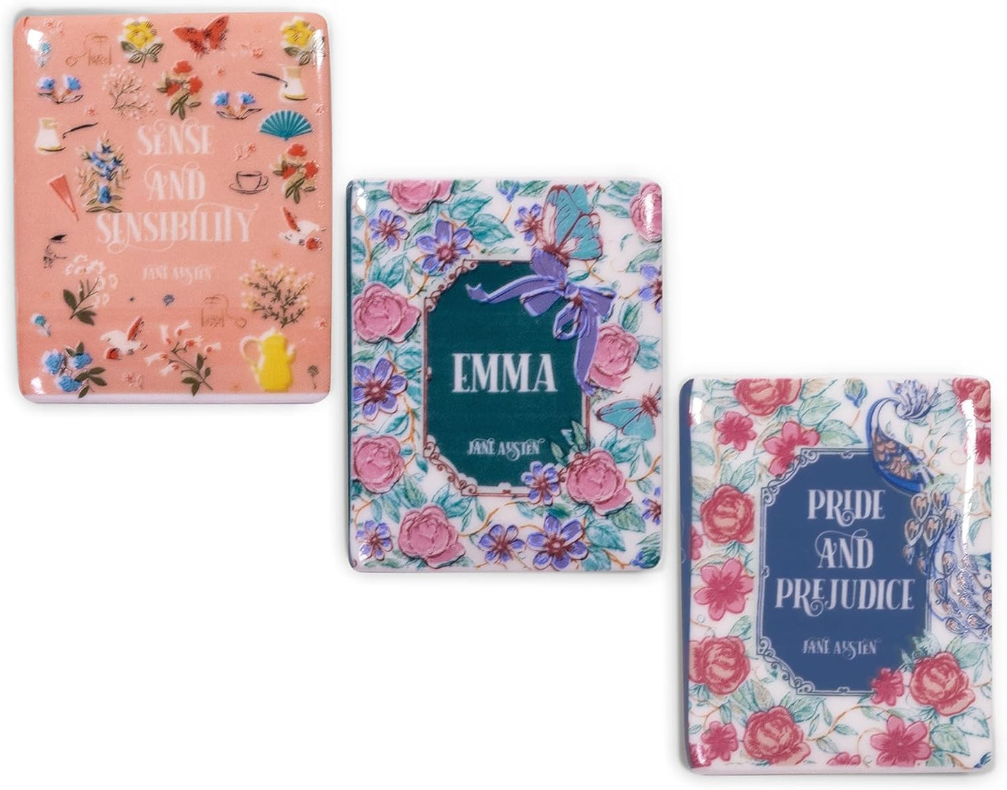 3 Imanes Cerámica para Refrigerador Decoración Cocina Jane Austen