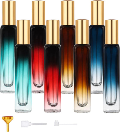 8 Botellas Perfume Viaje 0.5oz Vidrio Recargables