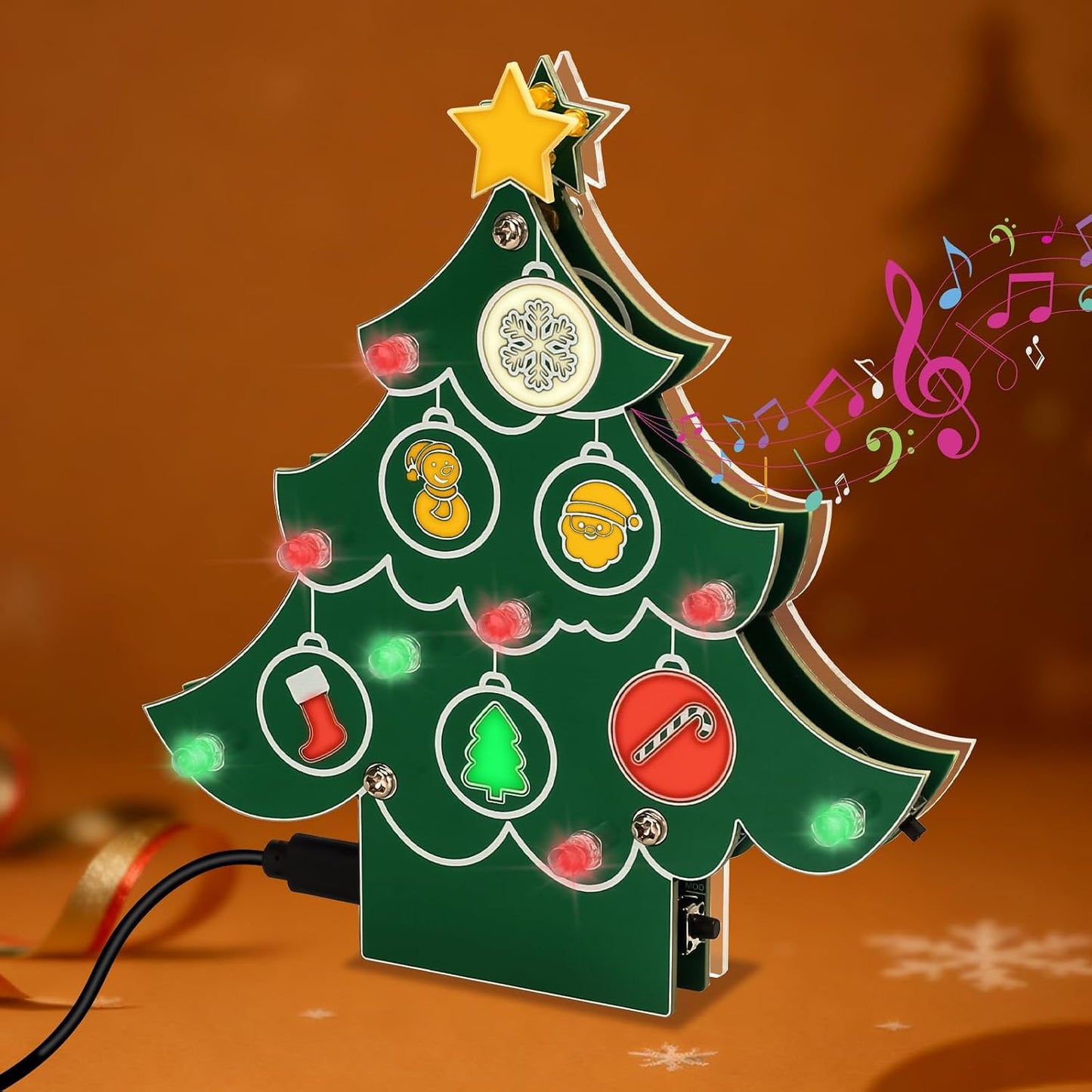 Kit soldadura árbol navidad con luz colorida 3 modos