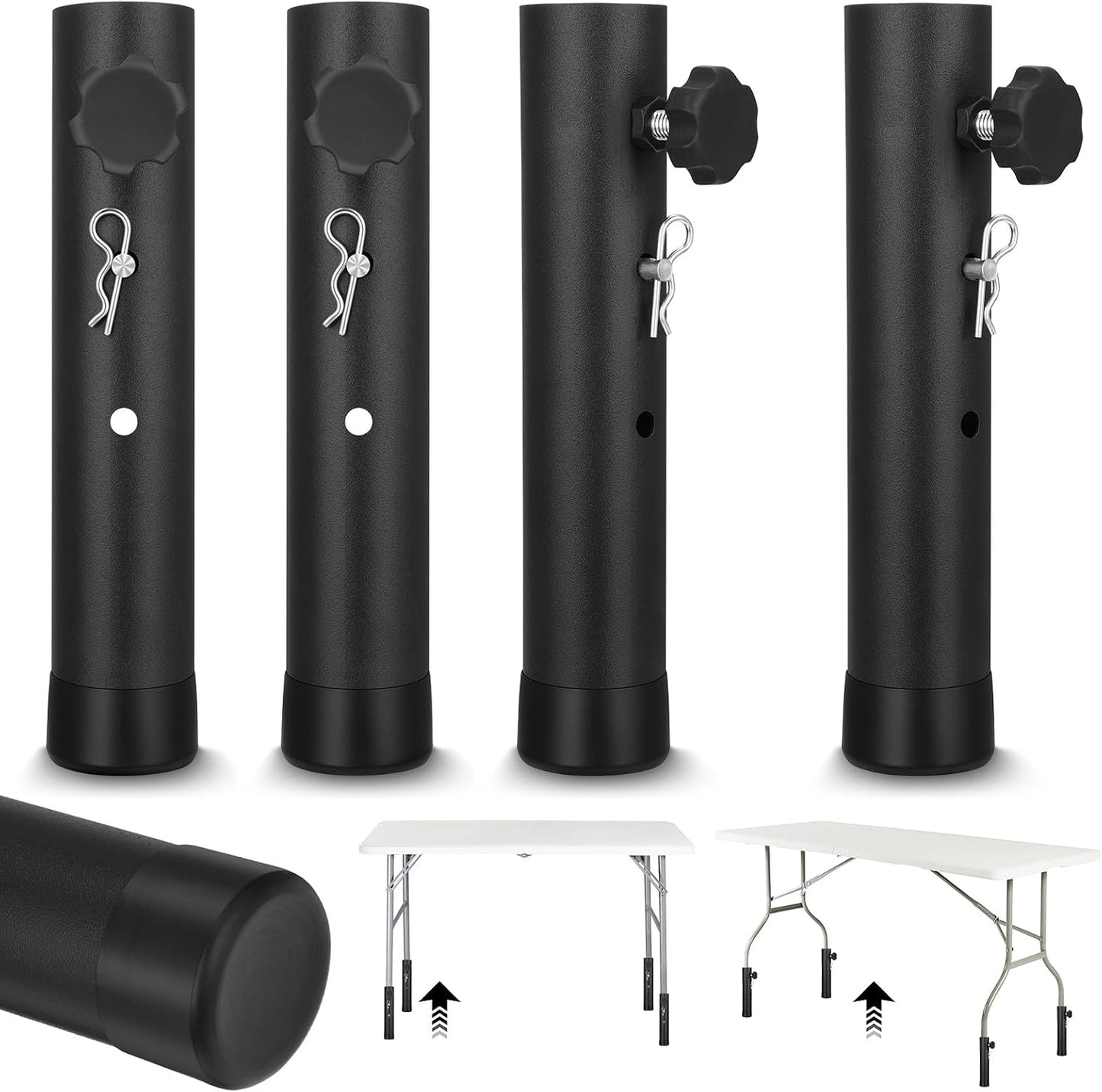Extensores mesa plegables acero 3.6/5.2pulg set 4