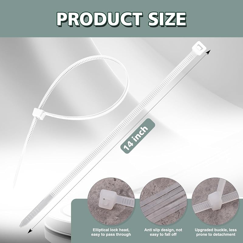 Bridas blancas transparentes 14" 1000uds resistentes UV