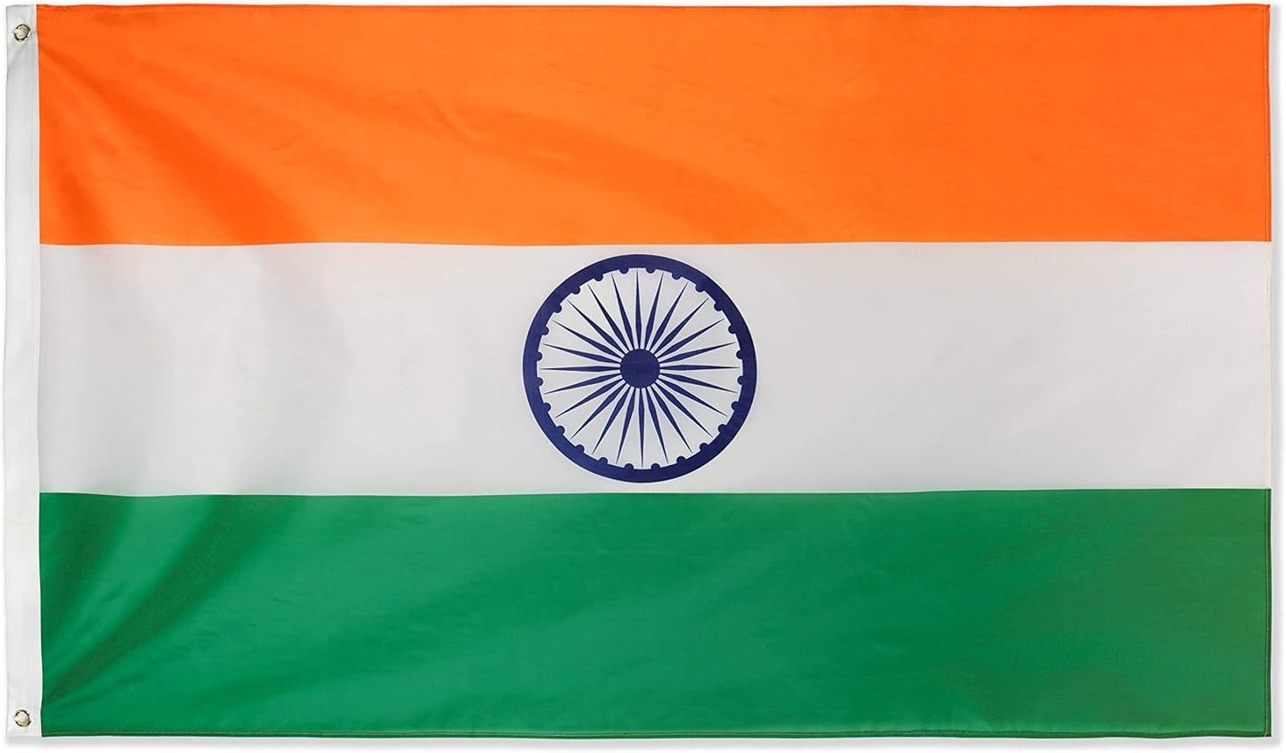 Bandera India Poliéster 3x5ft Doble Cara Resistente