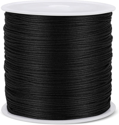 Cordón nailon satinado negro 110yd para pulseras