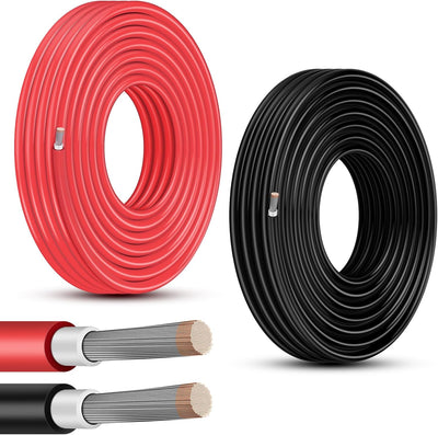 Cable solar 50ft negro y rojo 10 AWG resistente UV