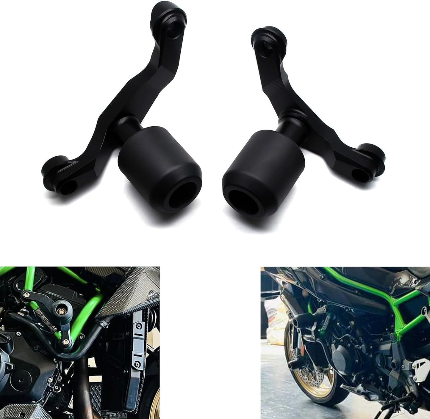 Protectores marco motocicleta aluminio negro comp ZH2 20-24