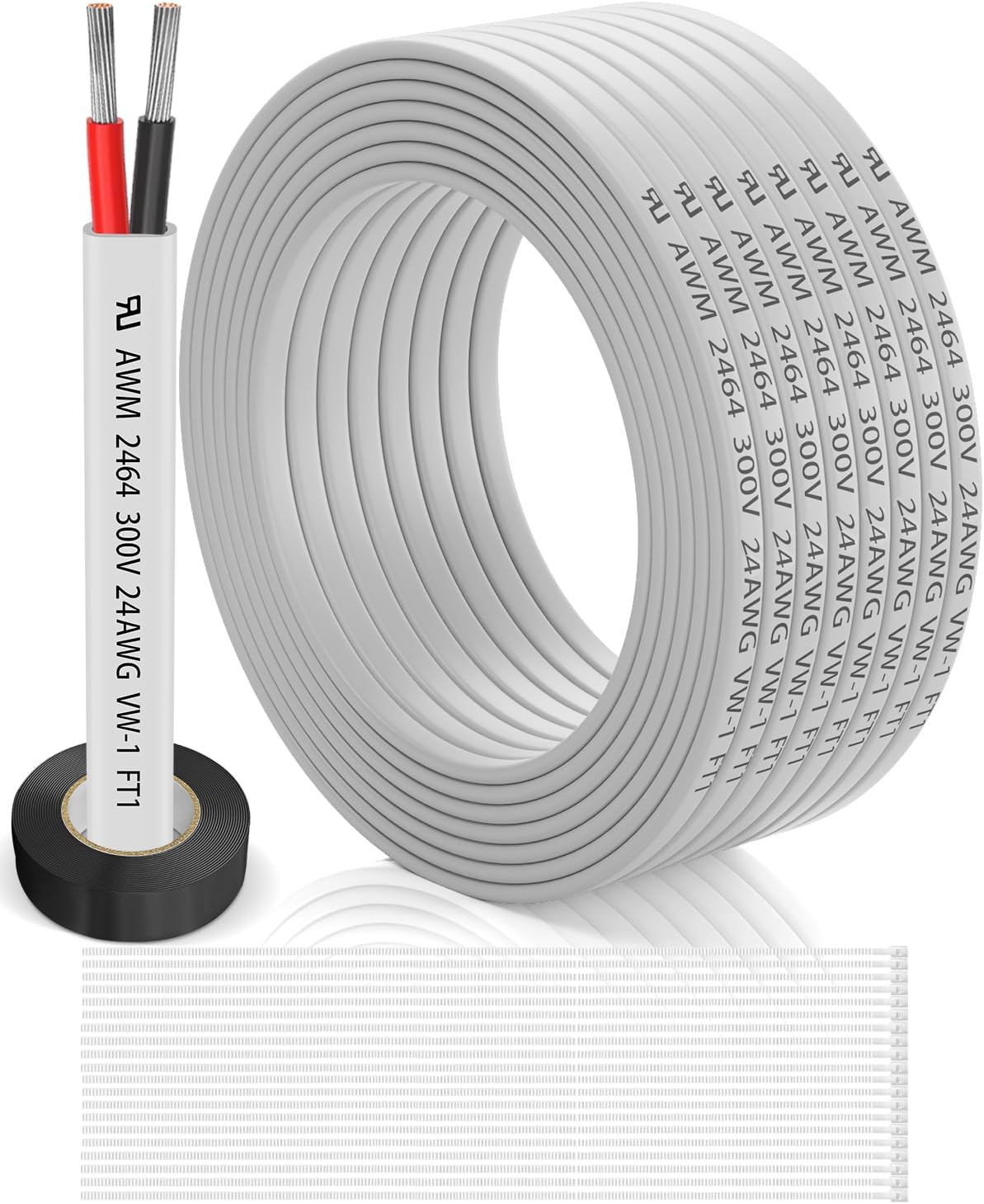 Cable plano 24 AWG 100pies para automotriz LED 12V 24V