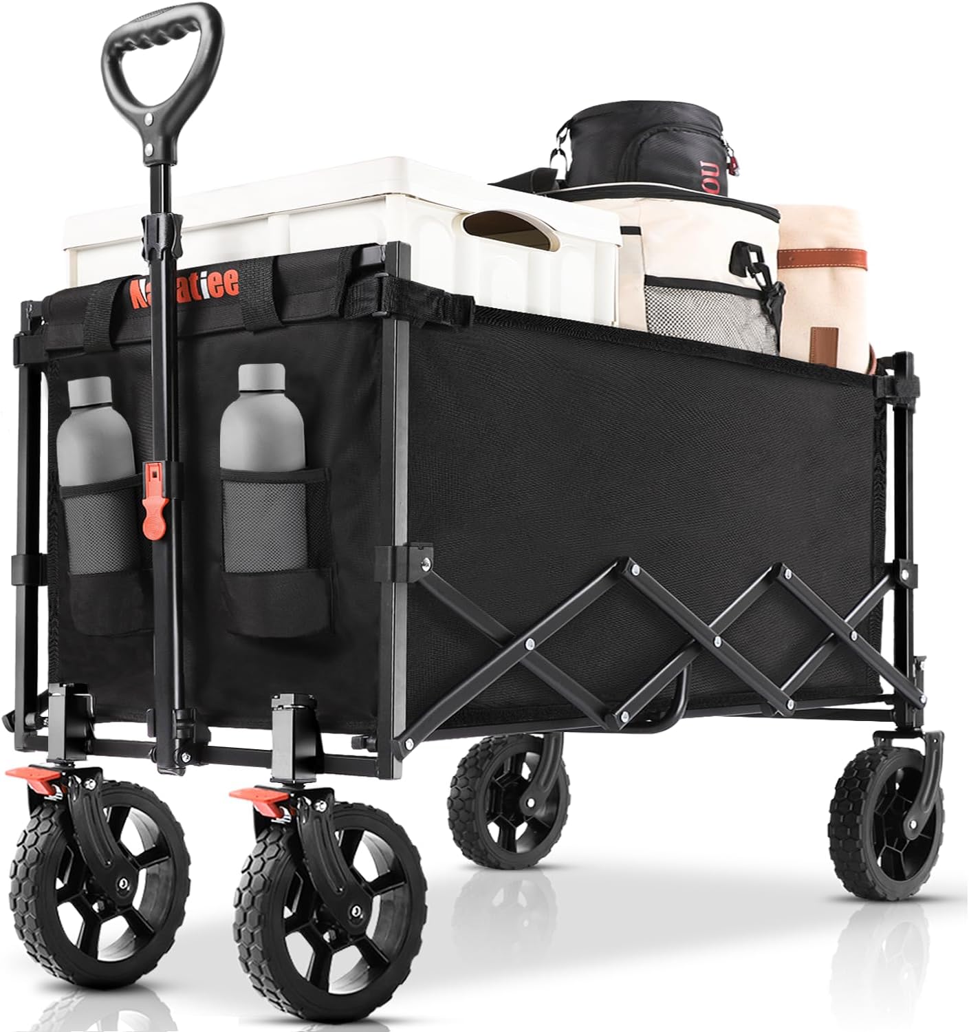 Carro plegable 140L utilitario para camping compras deportes negro