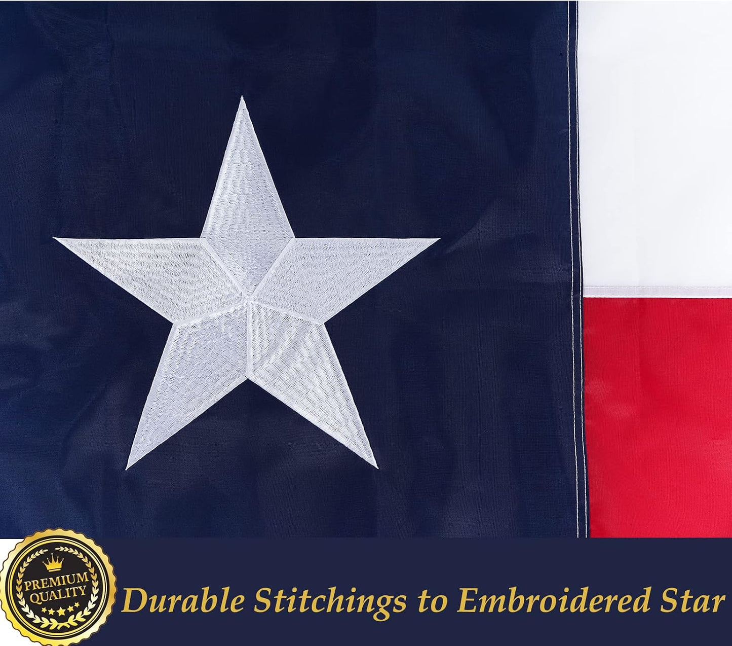 Bandera Texas 4x6" resistente estrellas cosidas ojales latón