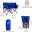 Silla camping doble plegable 2 asientos azul con portavasos