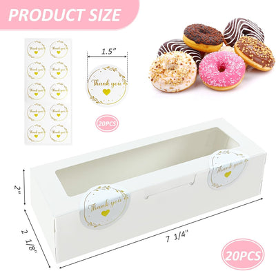 20 Cajas Macarrones Blancos Ventana 7¼x2pulg para Hogar