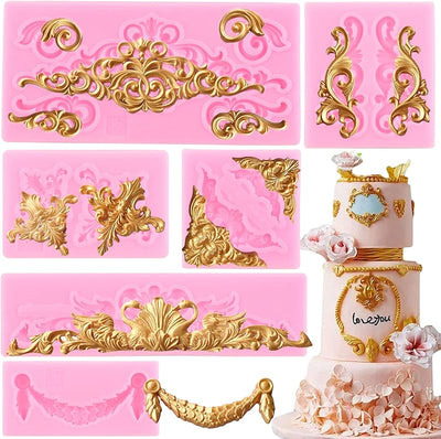 Moldes fondant silicona decoración cupcakes set 6