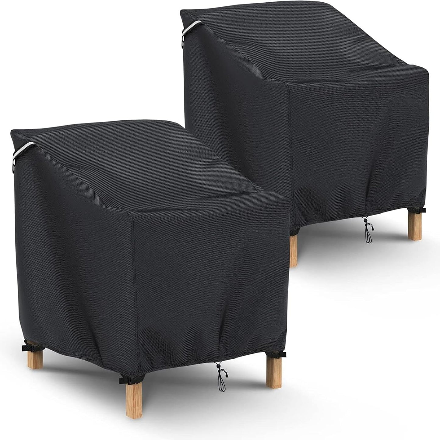 2 Pzas Fundas Silla Patio 32x37x36" Color Negro Resistentes