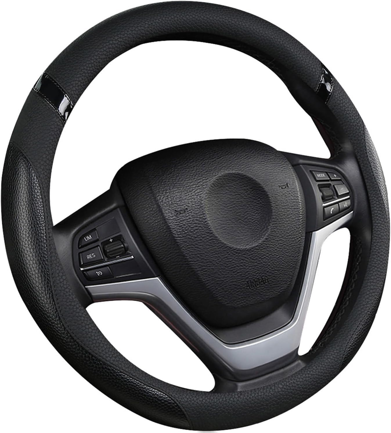 Funda volante cuero universal para coche y SUV negra
