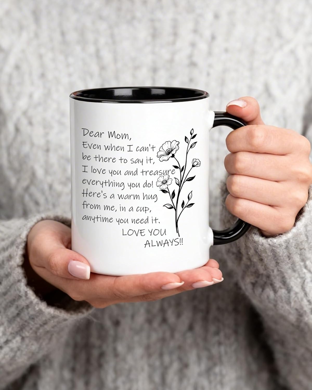 Taza café "I Love You Mom" regalo día madre cumpleaños