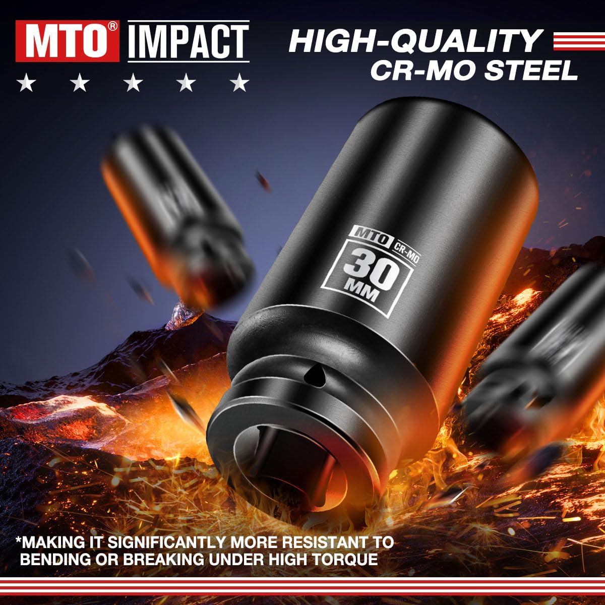 Llave impacto profunda 1/2 30mm acero CR-MO anticorrosión
