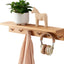 Perchero pared madera roble 6 ganchos estante flotante 27.5"