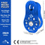 Poleas aluminio 28kn certificadas CE pack 2 azul