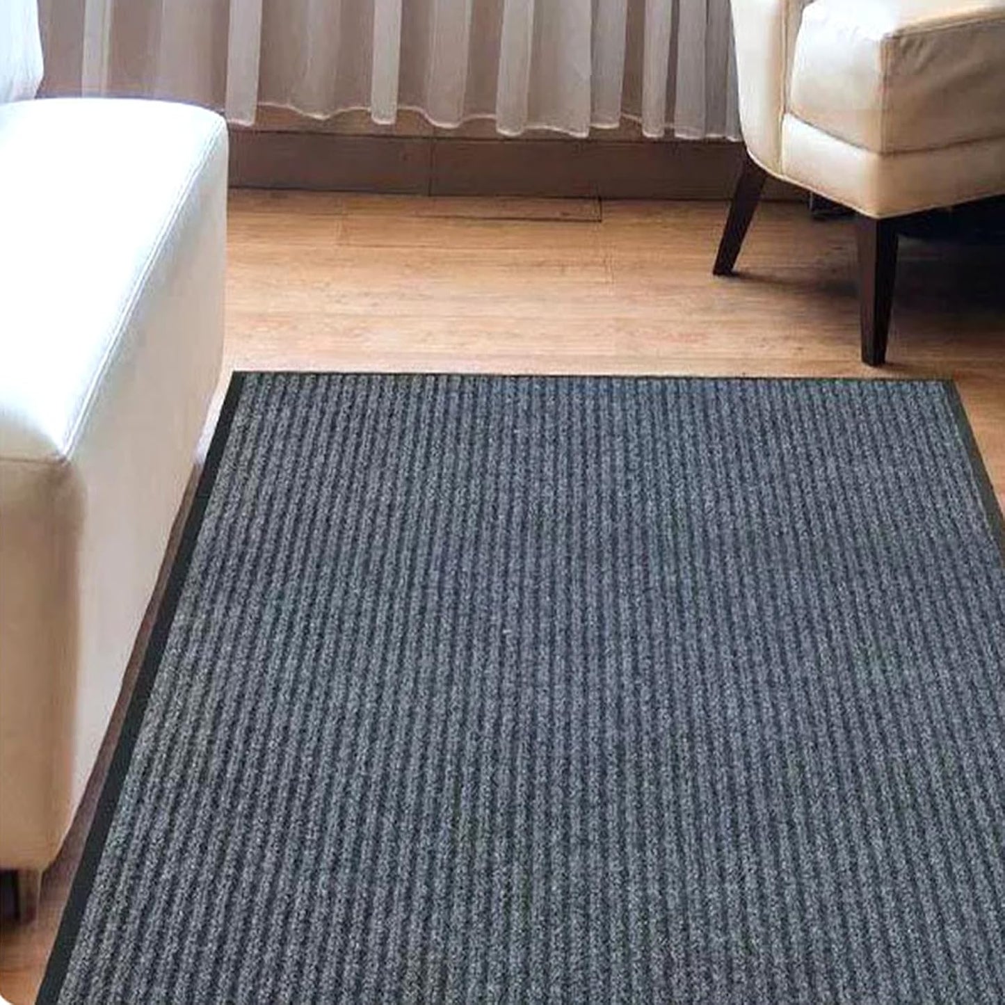 Alfombra pasillo 3x10ft antiderrap gris interiores