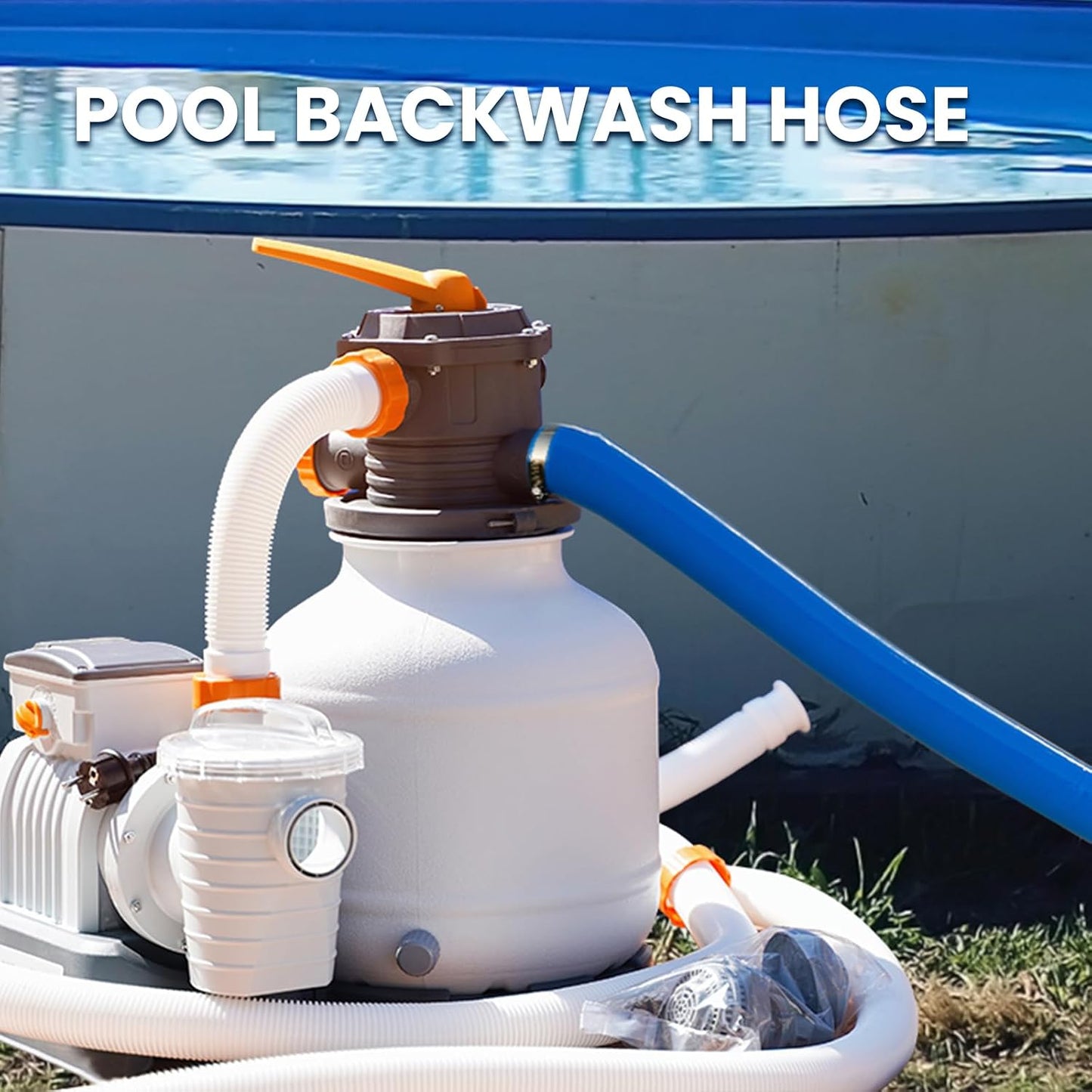 Manguera retrolavado piscina 1.5" x 50ft PVC reforzada