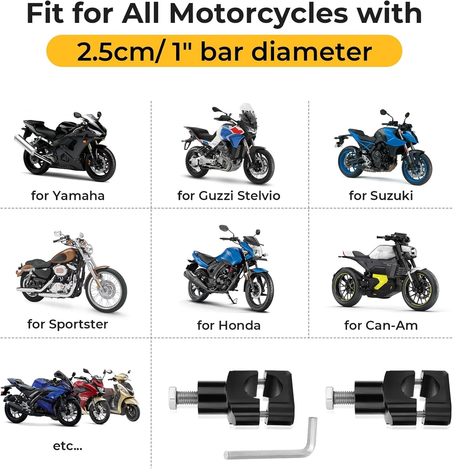 Elevadores manillar aluminio 1" para Guzzi Stelvio