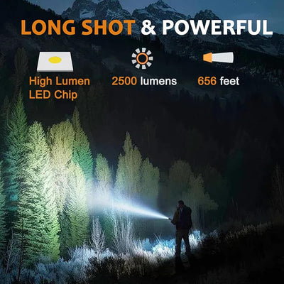 Linterna LED táctica 2500 lúmenes 5 modos impermeable set 2
